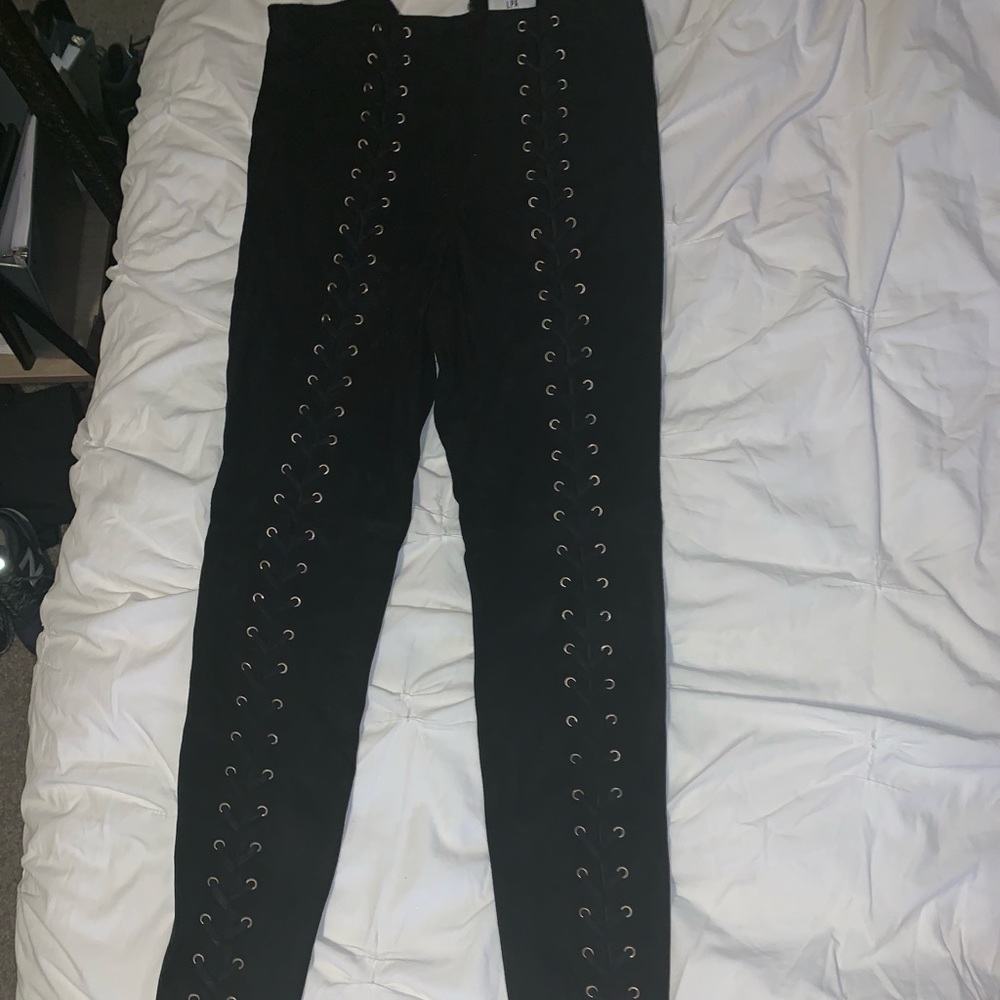 LPA suede tie up pants